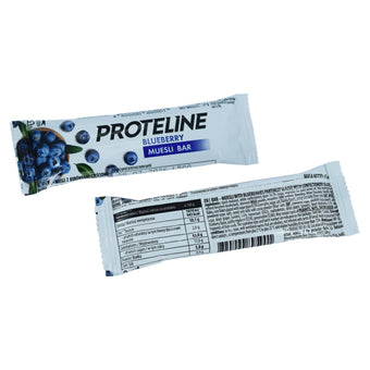 compare product PROTELINE - Батончик - мюсли с черникой, частично глазированные кондитерской глазурью (25 г)