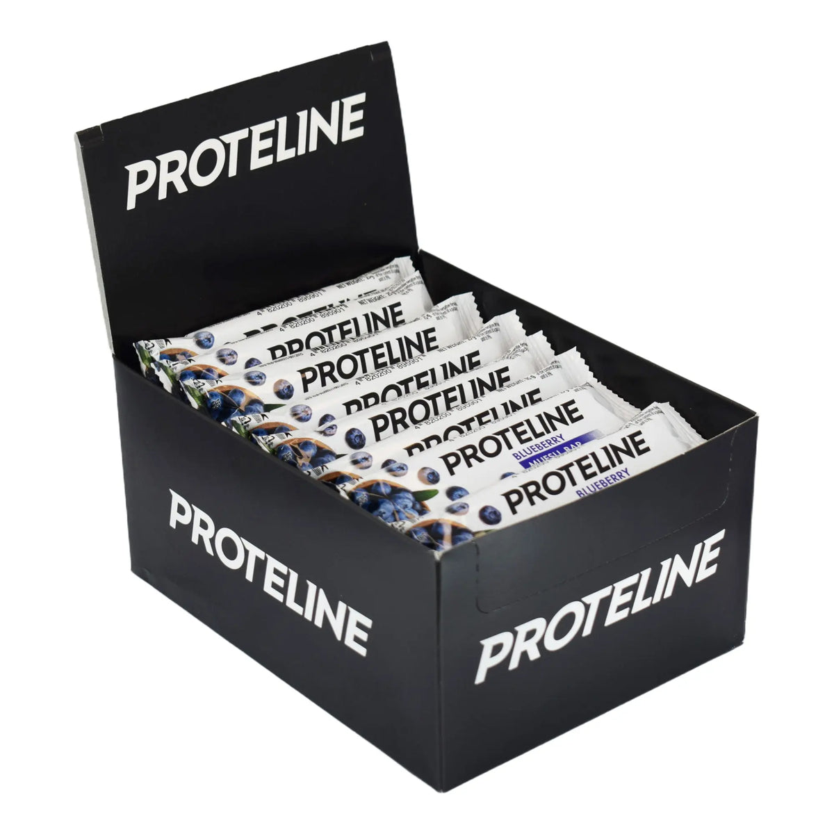Bar – muesli with blueberries partially glazed with confectionery glaze (25g) Protein bar