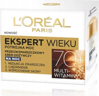 compare product L’Oréal Age Expert 70+ raukšles mažinantis maitinamasis naktinis kremas 50 ml