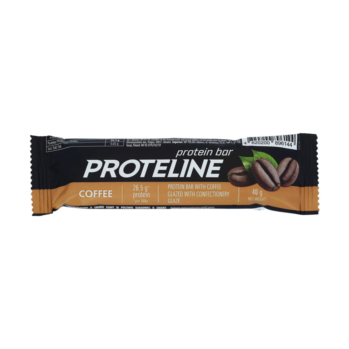 PROTELINE - Protein bar with coffee glazed with confectionery glaze (40g) PROTELINE