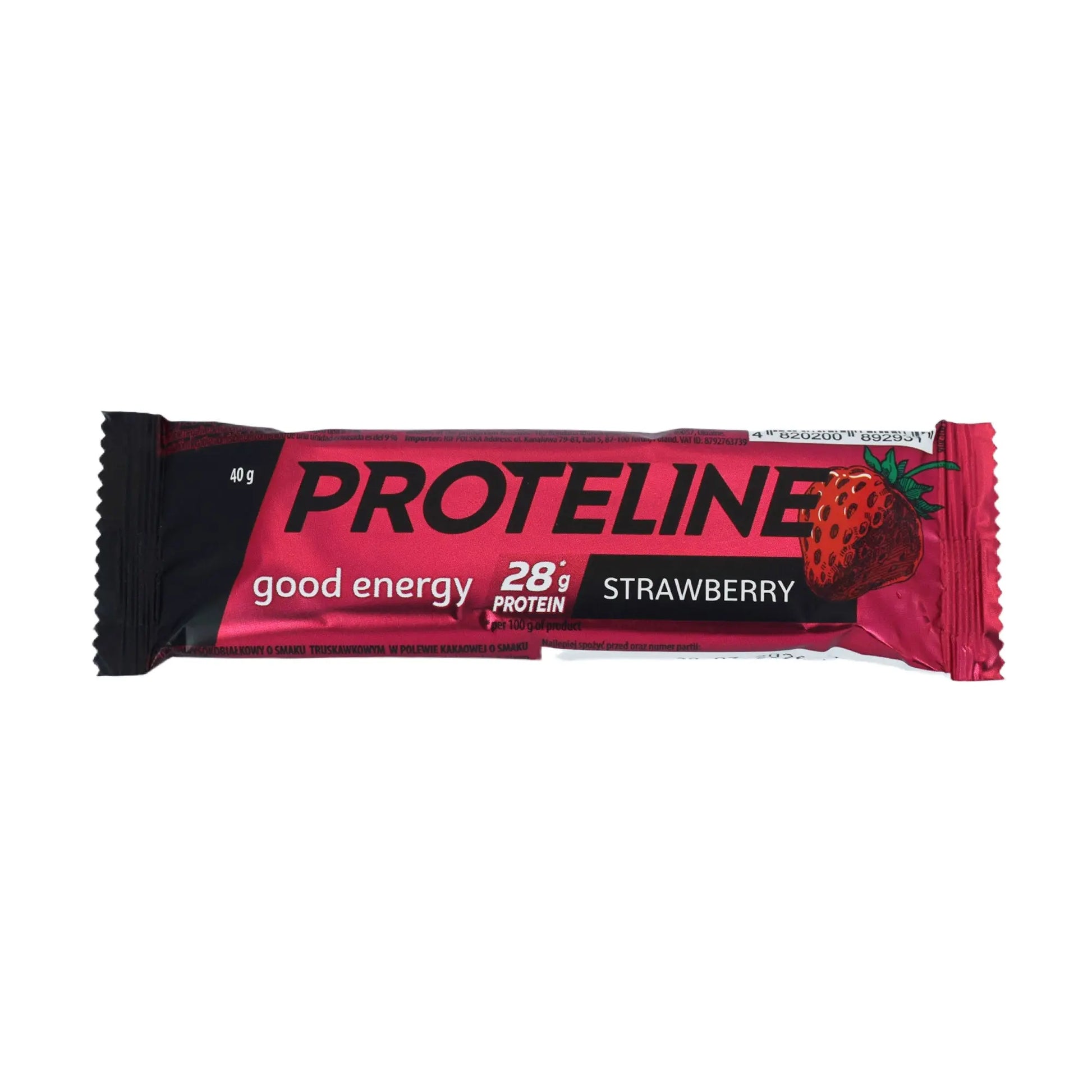 PROTELINE - Strawberry flavored protein bar with confectionery glaze (40g) PROTELINE