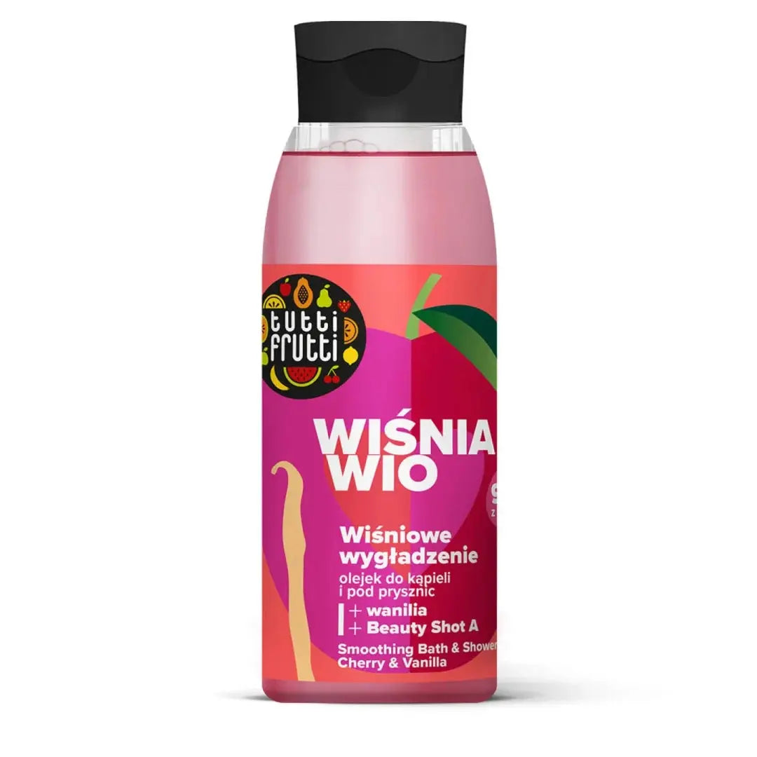 TUTTI FRUTTI Smoothing Bath & Shower Oil – Cherry & Vanilla 400 ml FARMONA